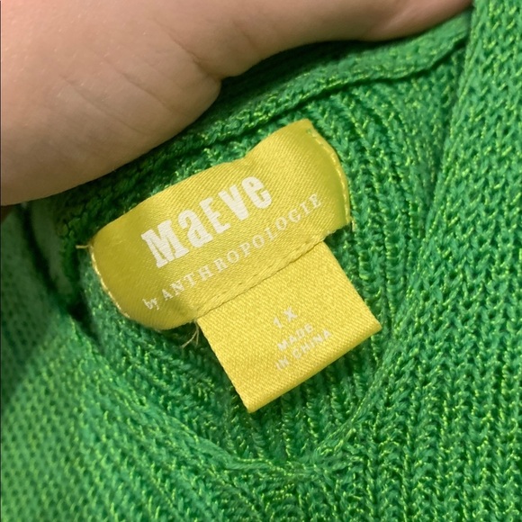 MAEVE ANTHROPOLOGIE EVERYDAY MARYANNE KNIT SWEATER TANK GREEN 1X - Picture 4 of 6